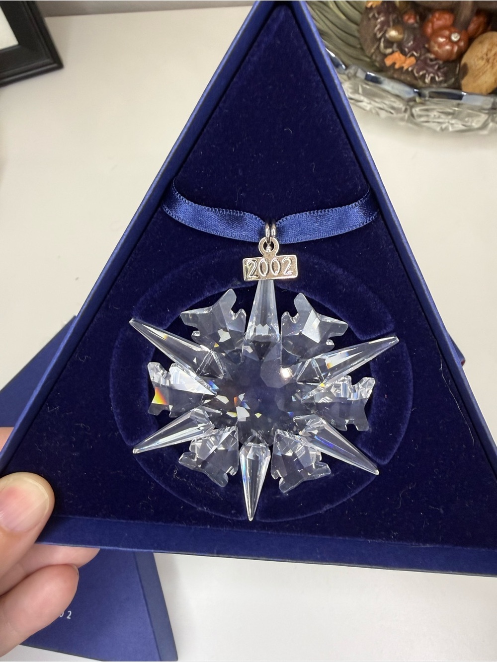 Swarovski Crystal 2002 Annual Christmas Snowflake Ornament with Original Box